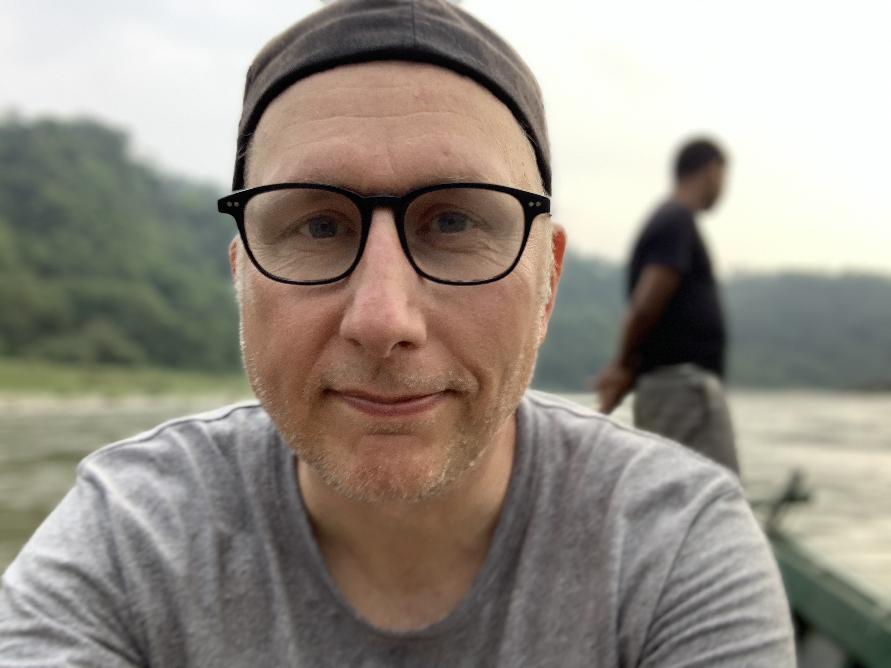 Stefan Lovgren on the Manas River, Bhutan