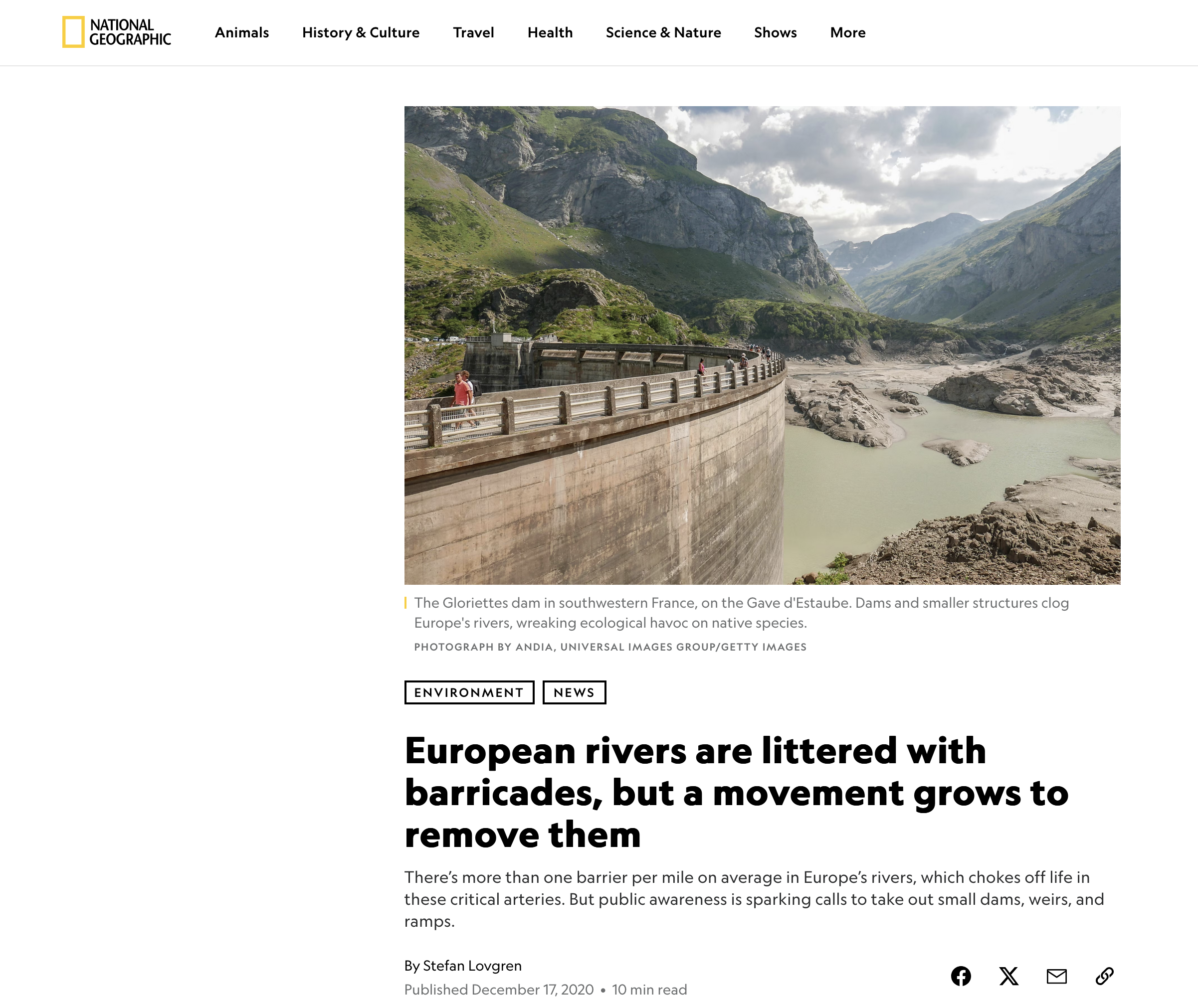 National Geographic article screenshot